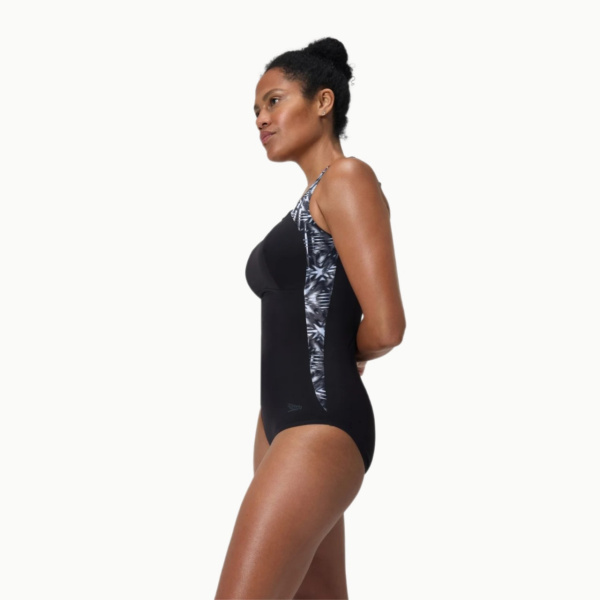Купальник Speedo Shaping LunaLustre Printed (Женский; 42 (54); черный/серый принт)